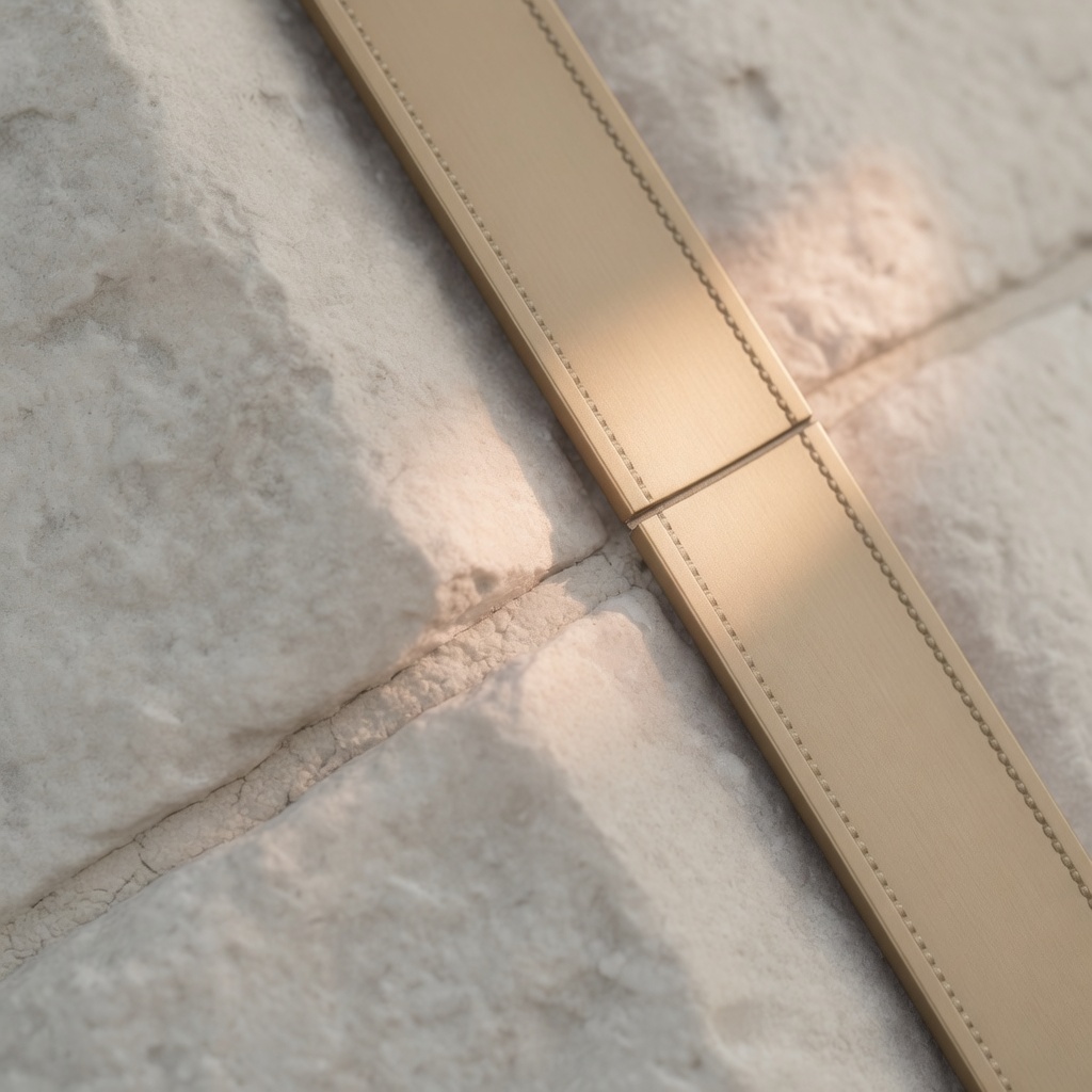 Close study of pale limestone and a blue-to-lavender architectural inlay